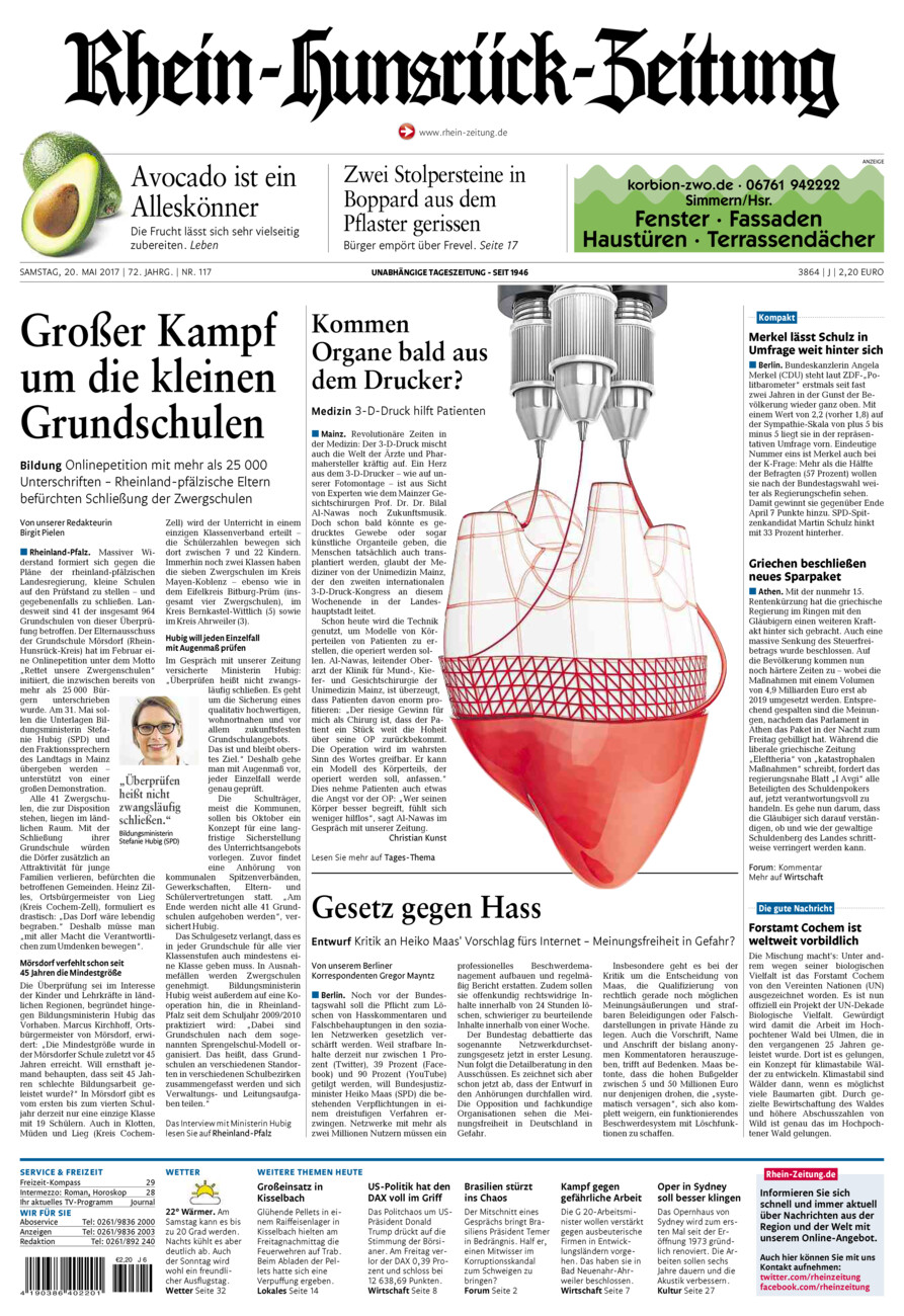 Rhein-Hunsrück-Zeitung vom Samstag, 20.05.2017