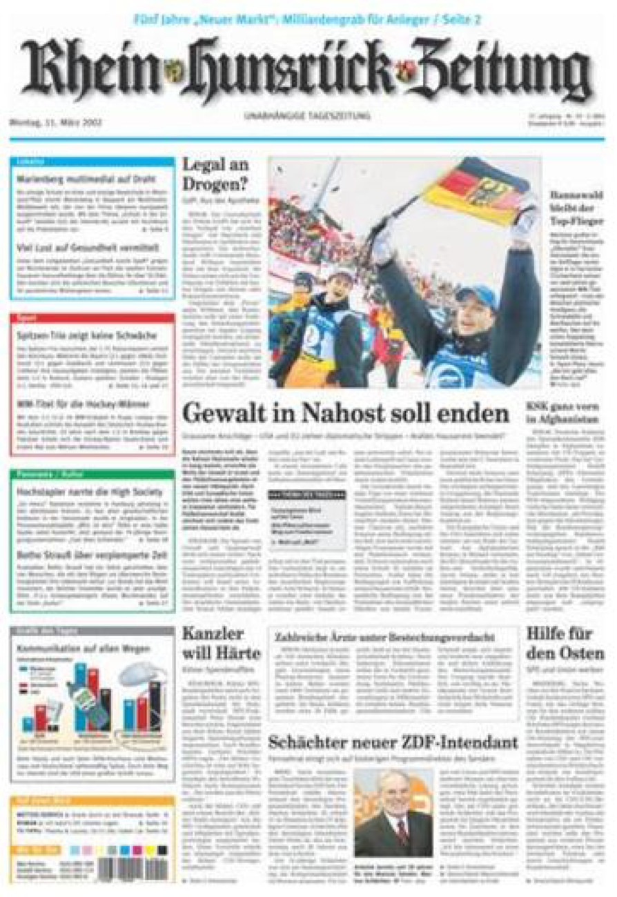 Rhein-Hunsrück-Zeitung vom Montag, 11.03.2002