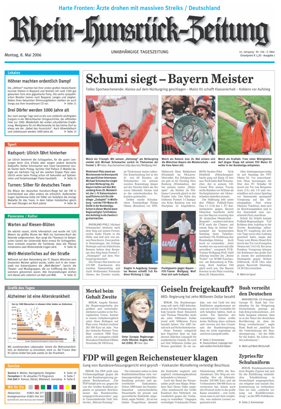 Rhein-Hunsrück-Zeitung vom Montag, 08.05.2006