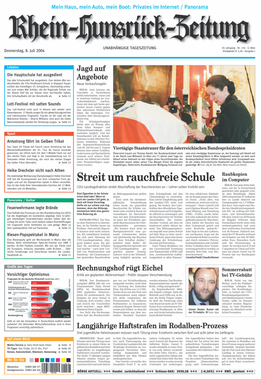 Rhein-Hunsrück-Zeitung vom Donnerstag, 08.07.2004