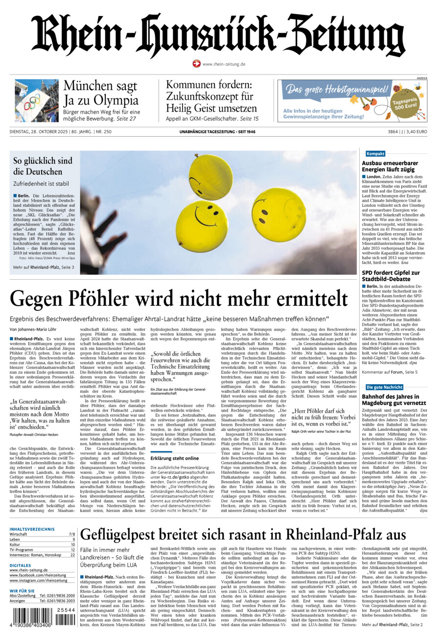 Rhein-Hunsrück-Zeitung vom Dienstag, 28.10.2025