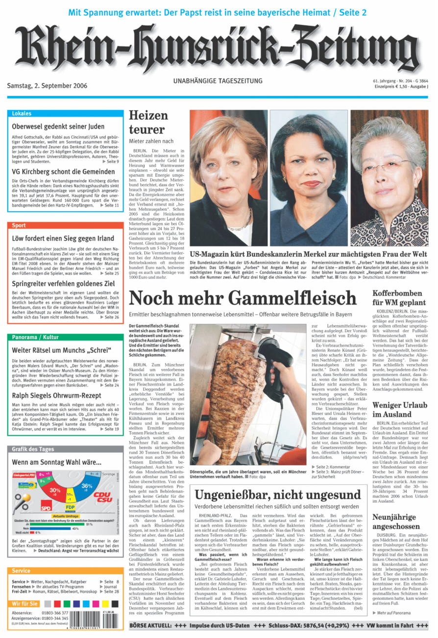Rhein-Hunsrück-Zeitung vom Samstag, 02.09.2006