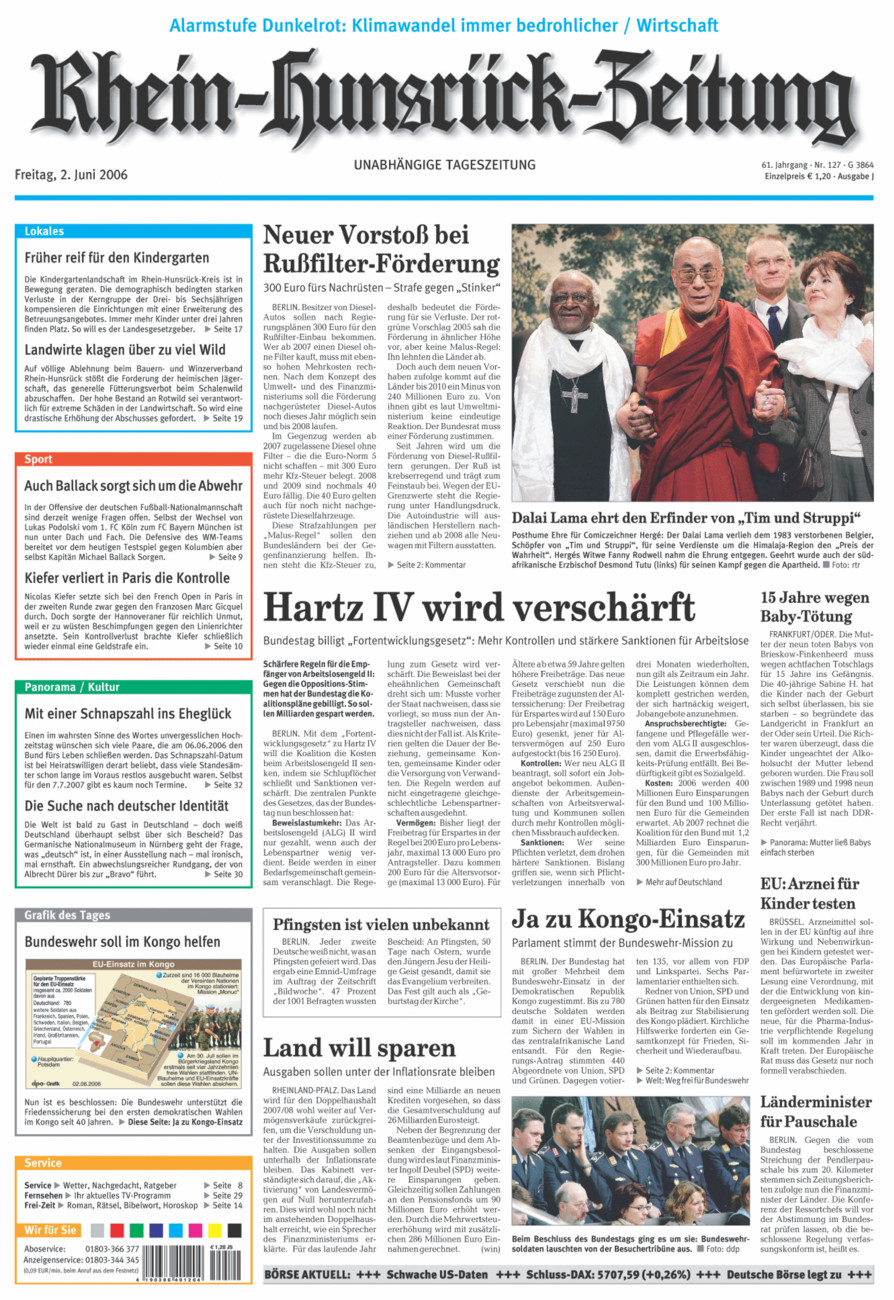 Rhein-Hunsrück-Zeitung vom Freitag, 02.06.2006