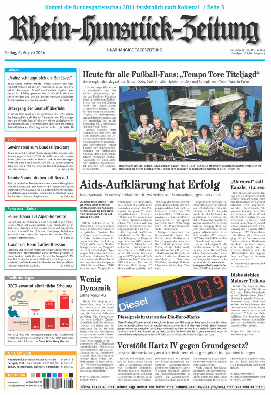 Rhein-Hunsrück-Zeitung vom Freitag, 06.08.2004