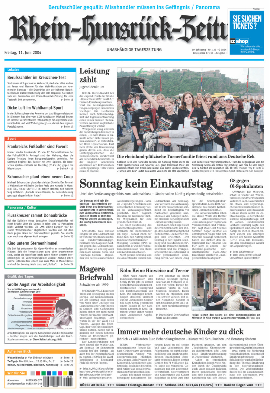 Rhein-Hunsrück-Zeitung vom Freitag, 11.06.2004