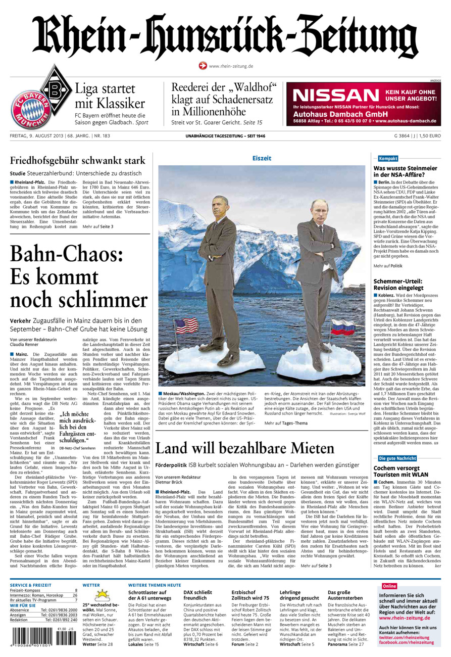 Rhein-Hunsrück-Zeitung vom Freitag, 09.08.2013