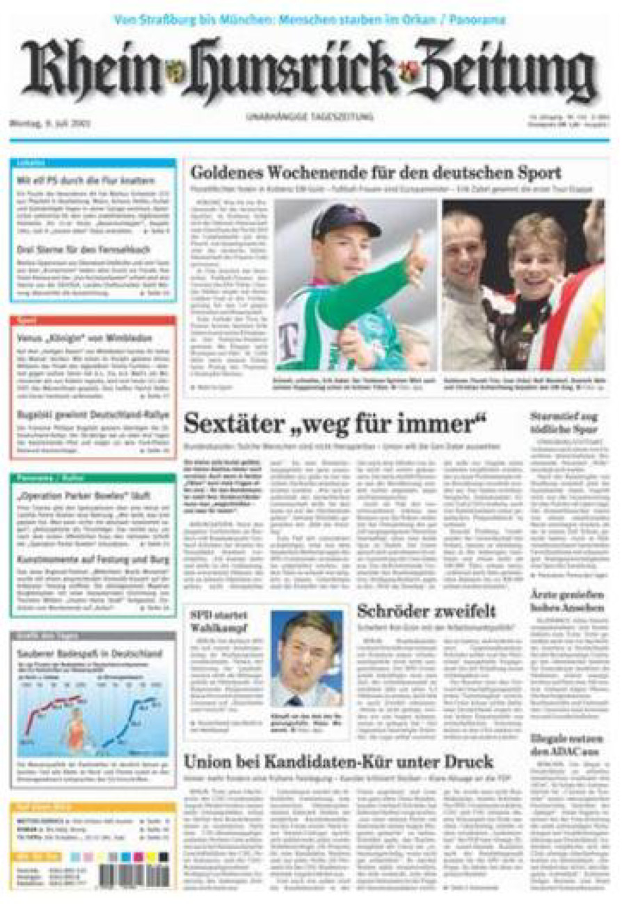 Rhein-Hunsrück-Zeitung vom Montag, 09.07.2001