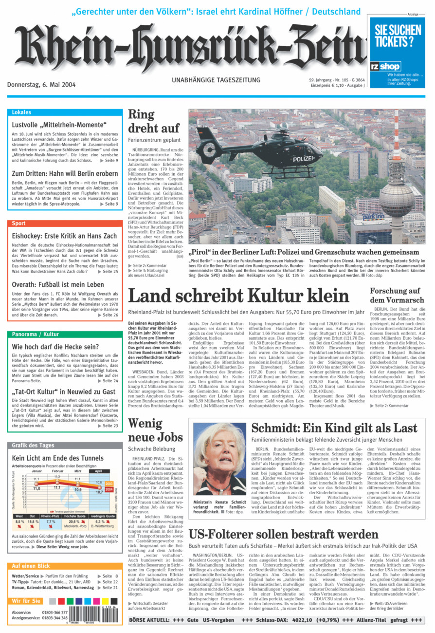 Rhein-Hunsrück-Zeitung vom Donnerstag, 06.05.2004