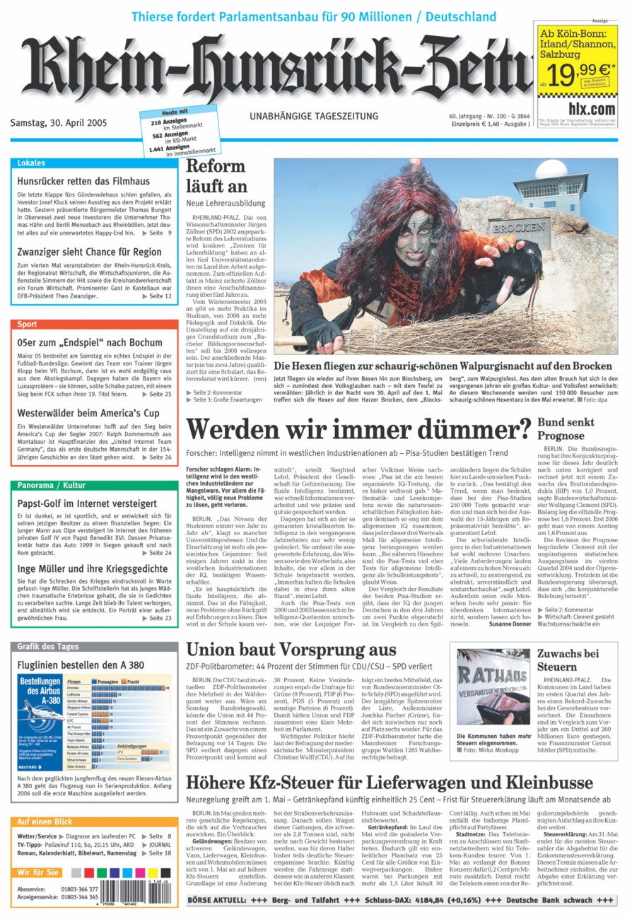 Rhein-Hunsrück-Zeitung vom Samstag, 30.04.2005