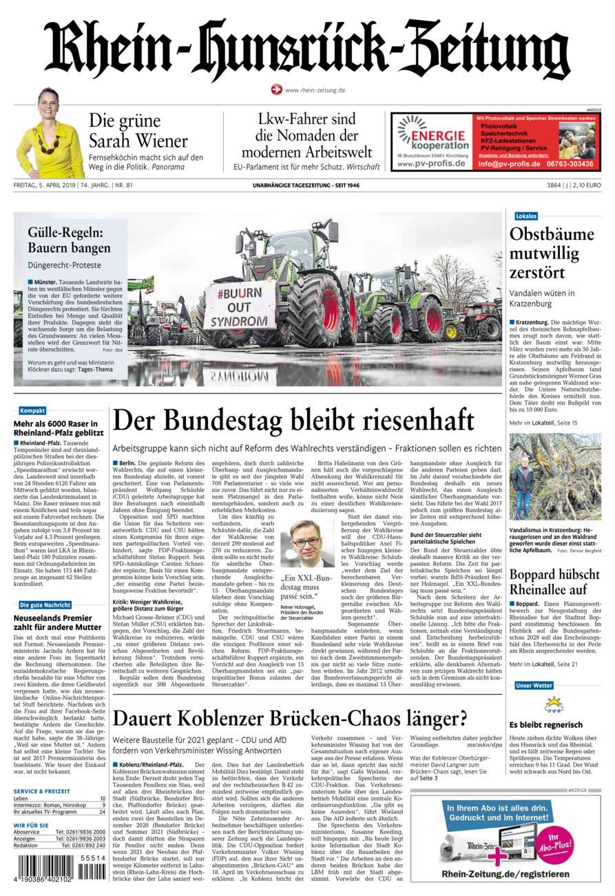 Rhein-Hunsrück-Zeitung vom Freitag, 05.04.2019