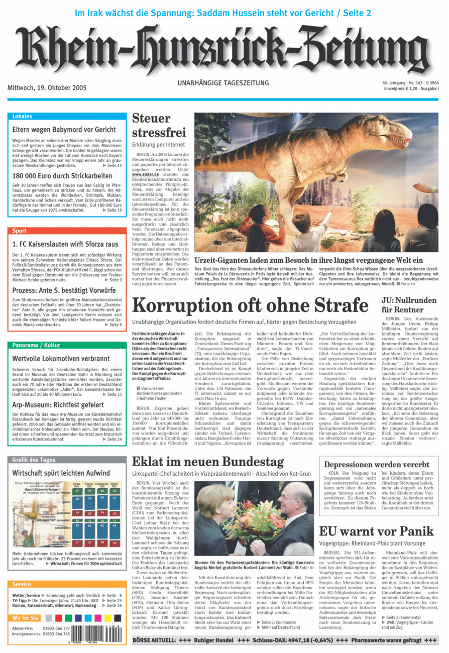 Rhein-Hunsrück-Zeitung vom Mittwoch, 19.10.2005