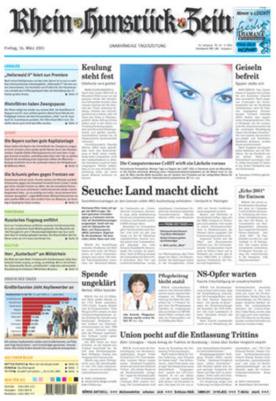 Rhein-Hunsrück-Zeitung vom Freitag, 16.03.2001
