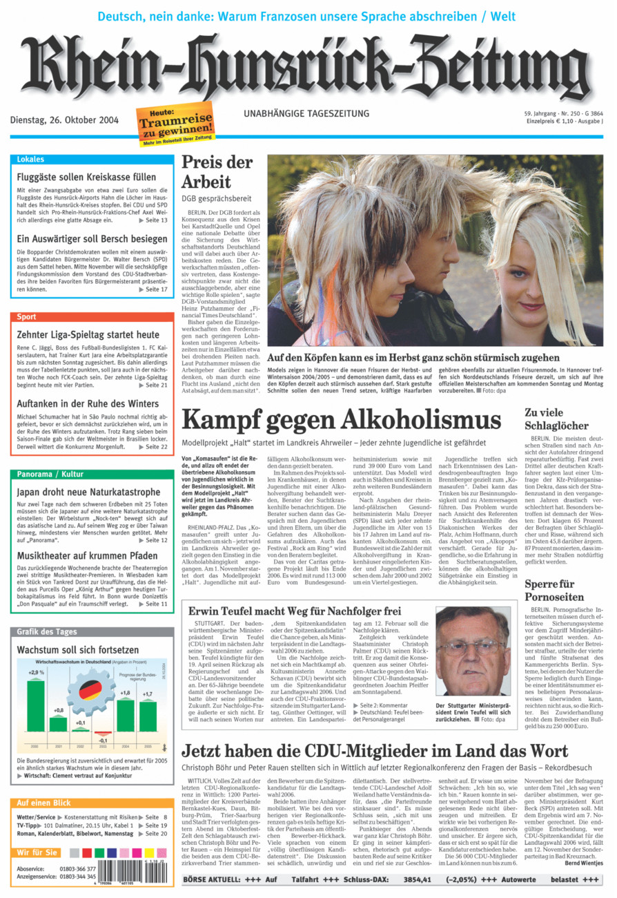 Rhein-Hunsrück-Zeitung vom Dienstag, 26.10.2004