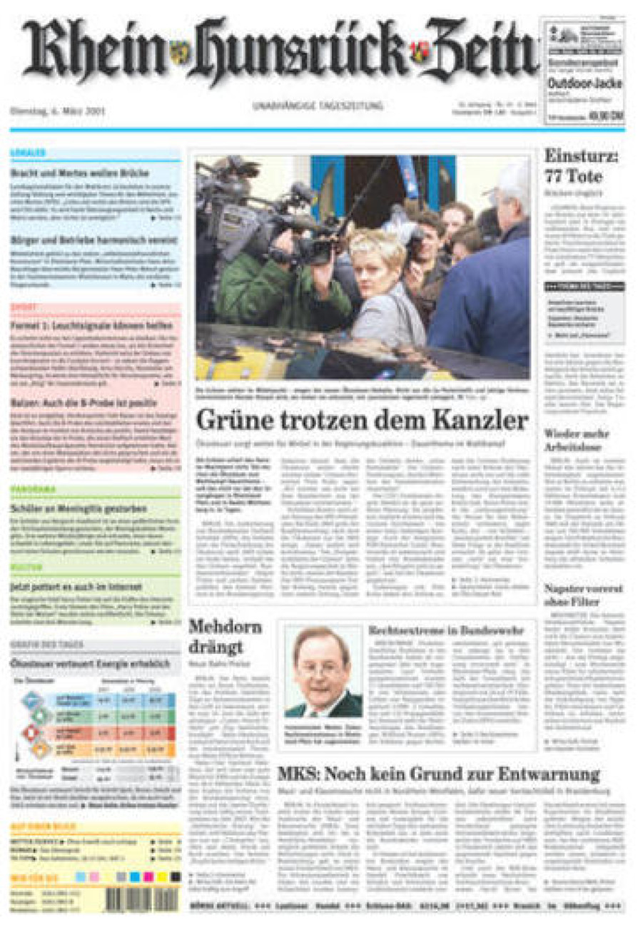Rhein-Hunsrück-Zeitung vom Dienstag, 06.03.2001