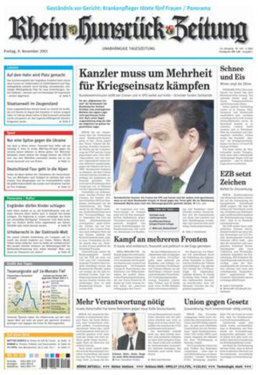 Rhein-Hunsrück-Zeitung vom Freitag, 09.11.2001